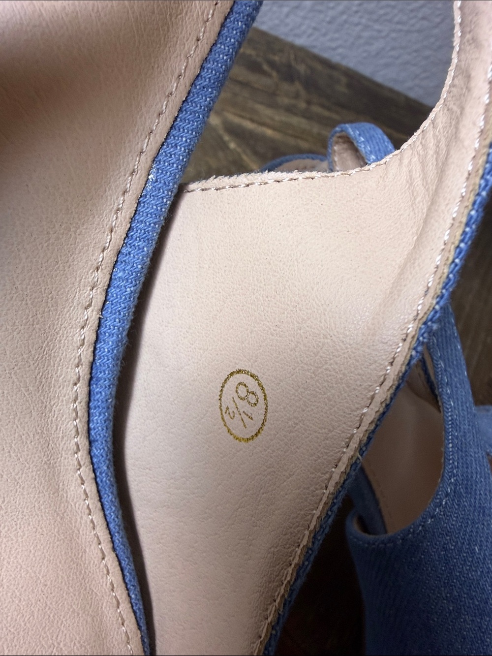 Size 8.5 Coutgo Denim Knot Slingback Heels in Blue - Women - Picture 5 of 10